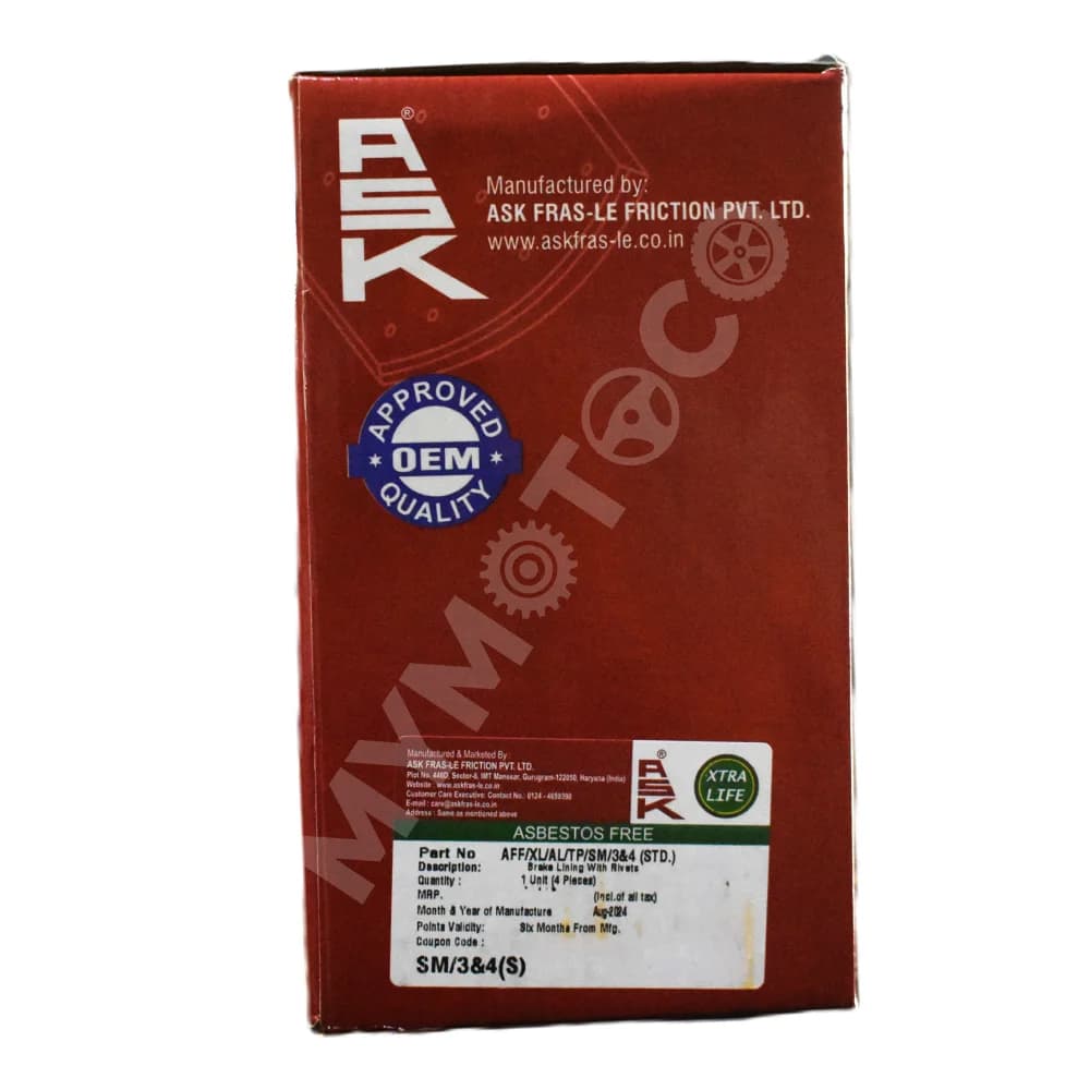 ASK FRAS-LE Brake Liner - Ashok Leyland Comet 3&4 (7") standard