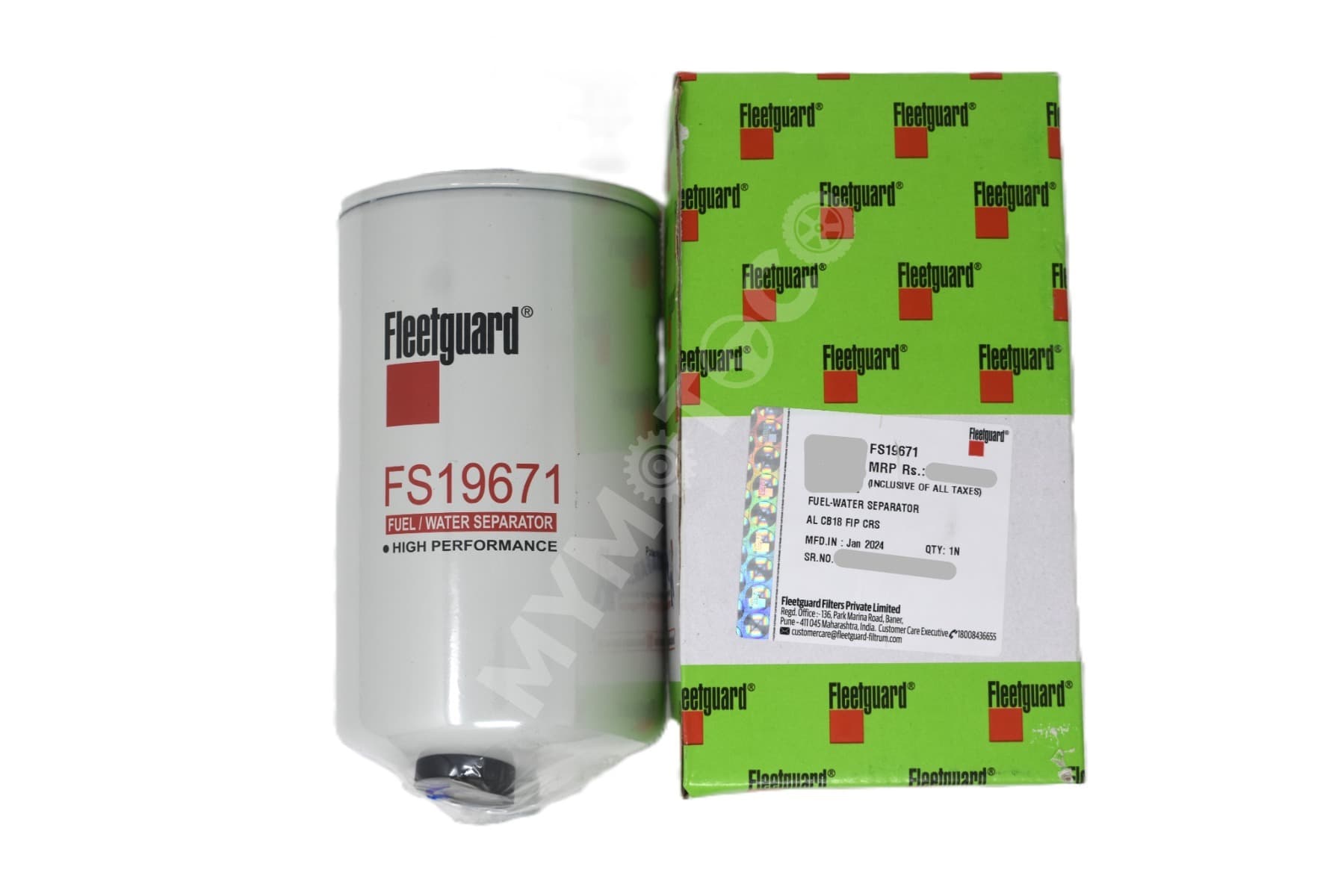 Fleetguard (Spin on w/o drain valve) Secocndary Diesel Filter - Ashok Leyland CB18 FIP CRS Engine BS IV