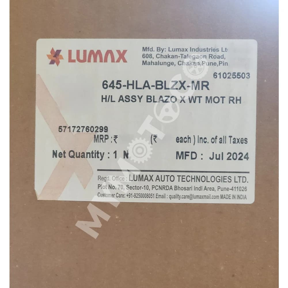 Lumax - Head Light Mahindra Blazo X Truck with motor Right side
