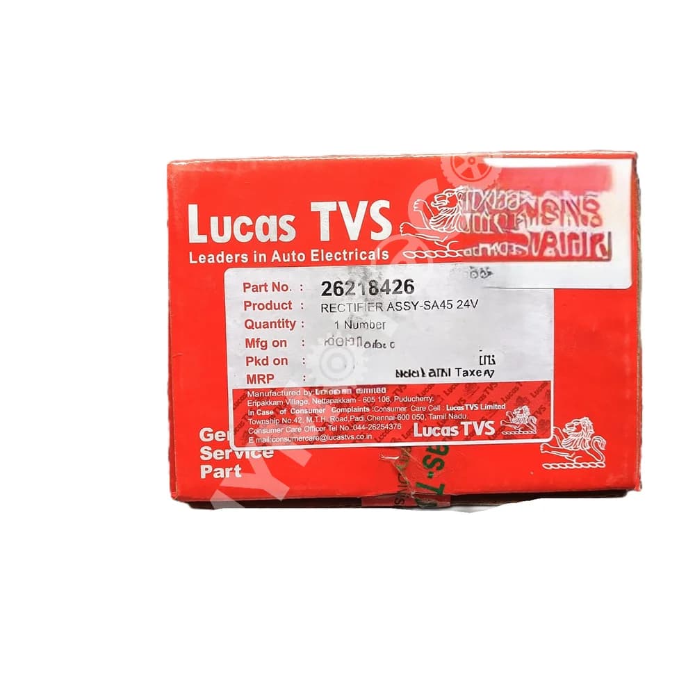 Lucas TVS-Rectifier assembly-SA45 24V Tata Motors Cummins 6BT-26218426