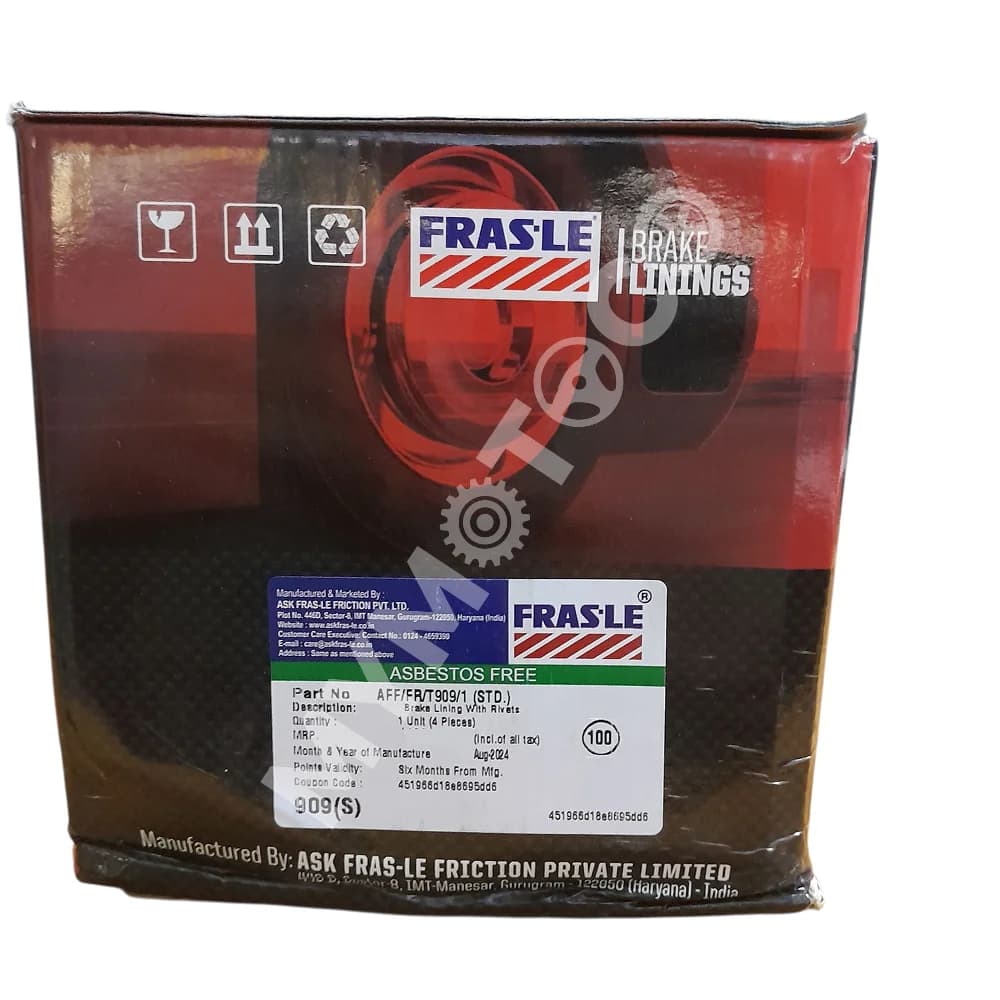 FRAS-LE Brake Liner - Front and Rear - TT-LCV-T 909 Front and Rear - Standard