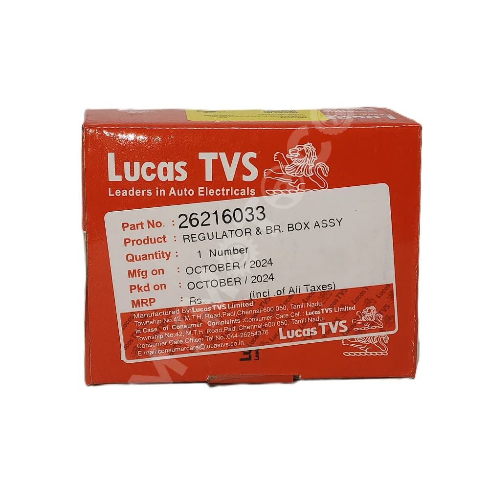 Lucas TVS Regulator & Brush Box Assembly - 26216033