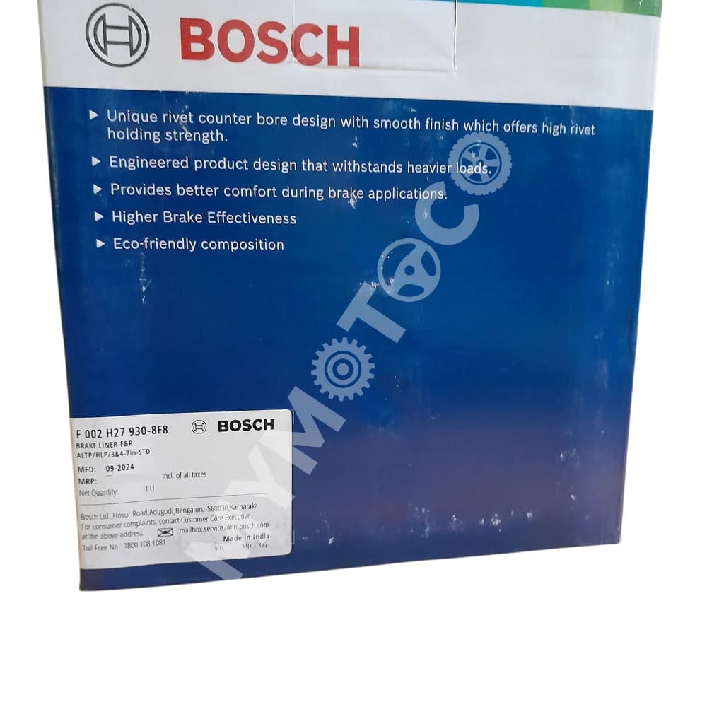 Bosch Brake Liner - Front - AL-HLP Front AL/TP/HLP/3 and 4 -(7") Standard